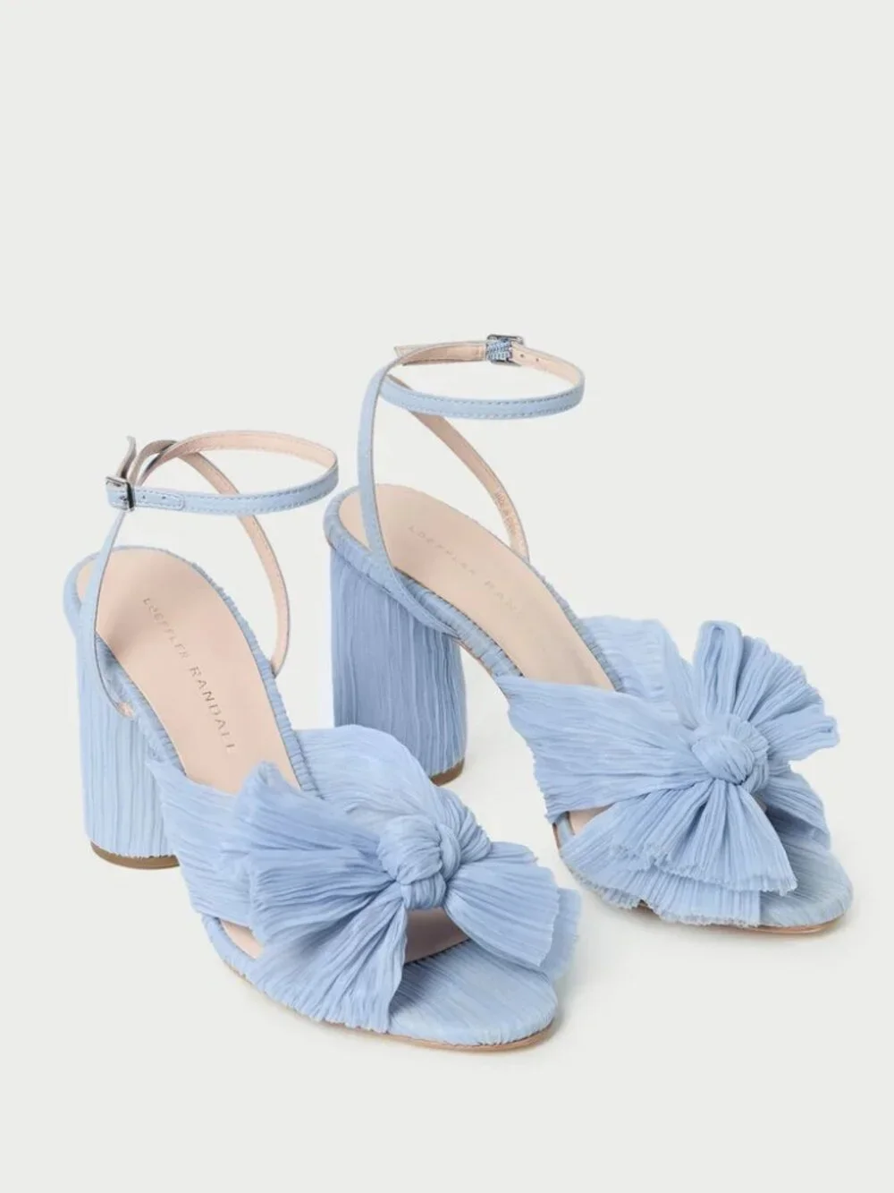 Loeffler Randall  Camellia Blue Pleated Bow Heel Size 7